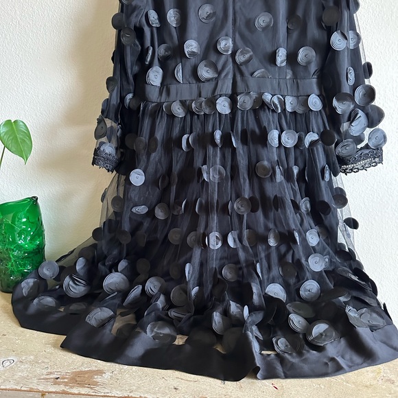 Dainty Jewells Black Polka Dot Applique Midi Dress - Picture 5 of 15